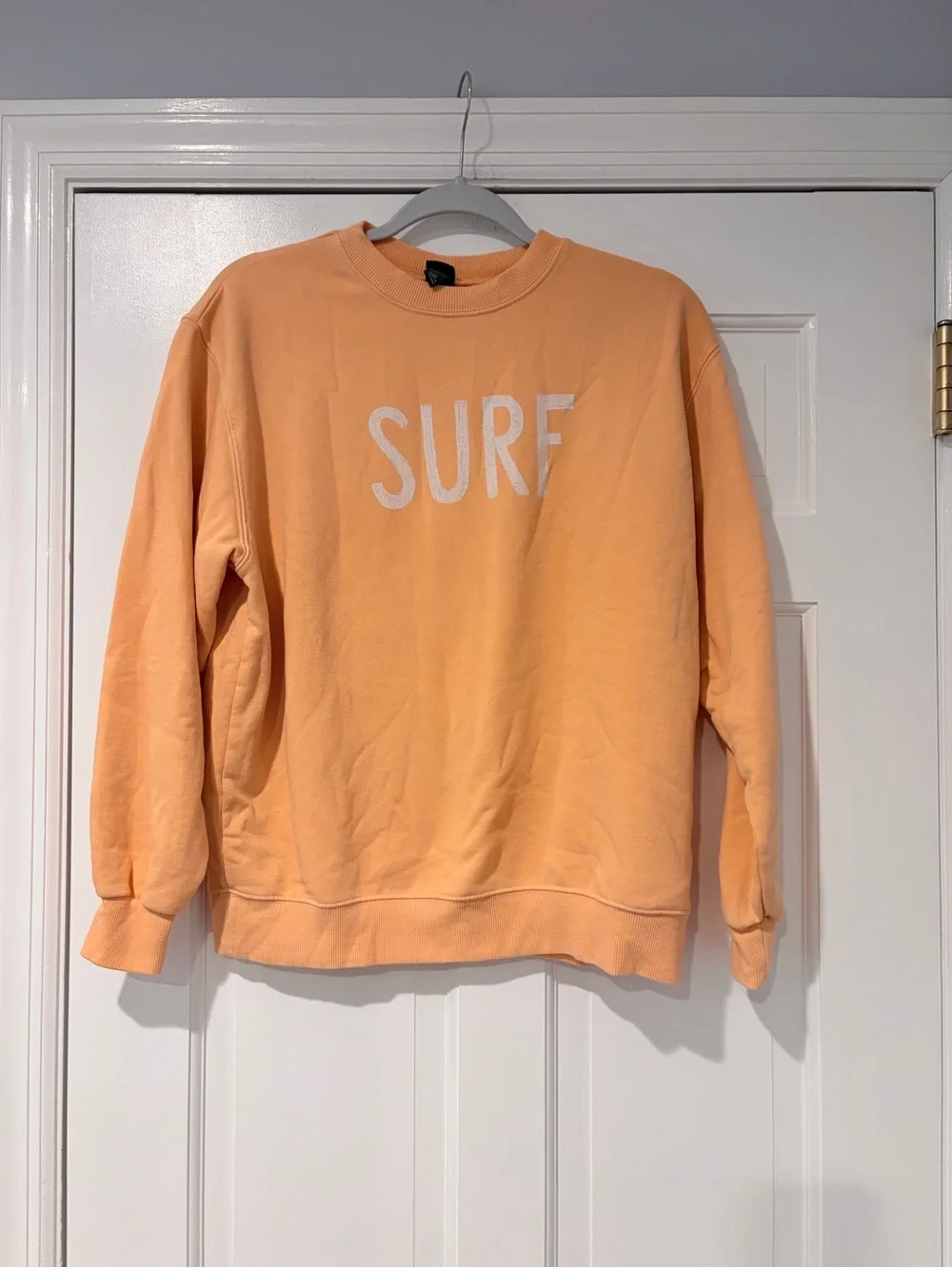 wild fable Peach Crewneck with White SURF Text - Picture 1 of 6